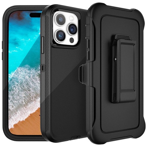 Black rugged defender case for - black,